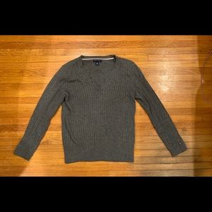 Tommy Hilfiger Women’s Grey v neck sweater Sz L